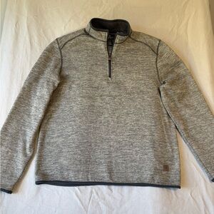 G.H. Bass & Co Men's Medium 1/4 Zip Pullover Gray Fleece Lined Sweater Jacket